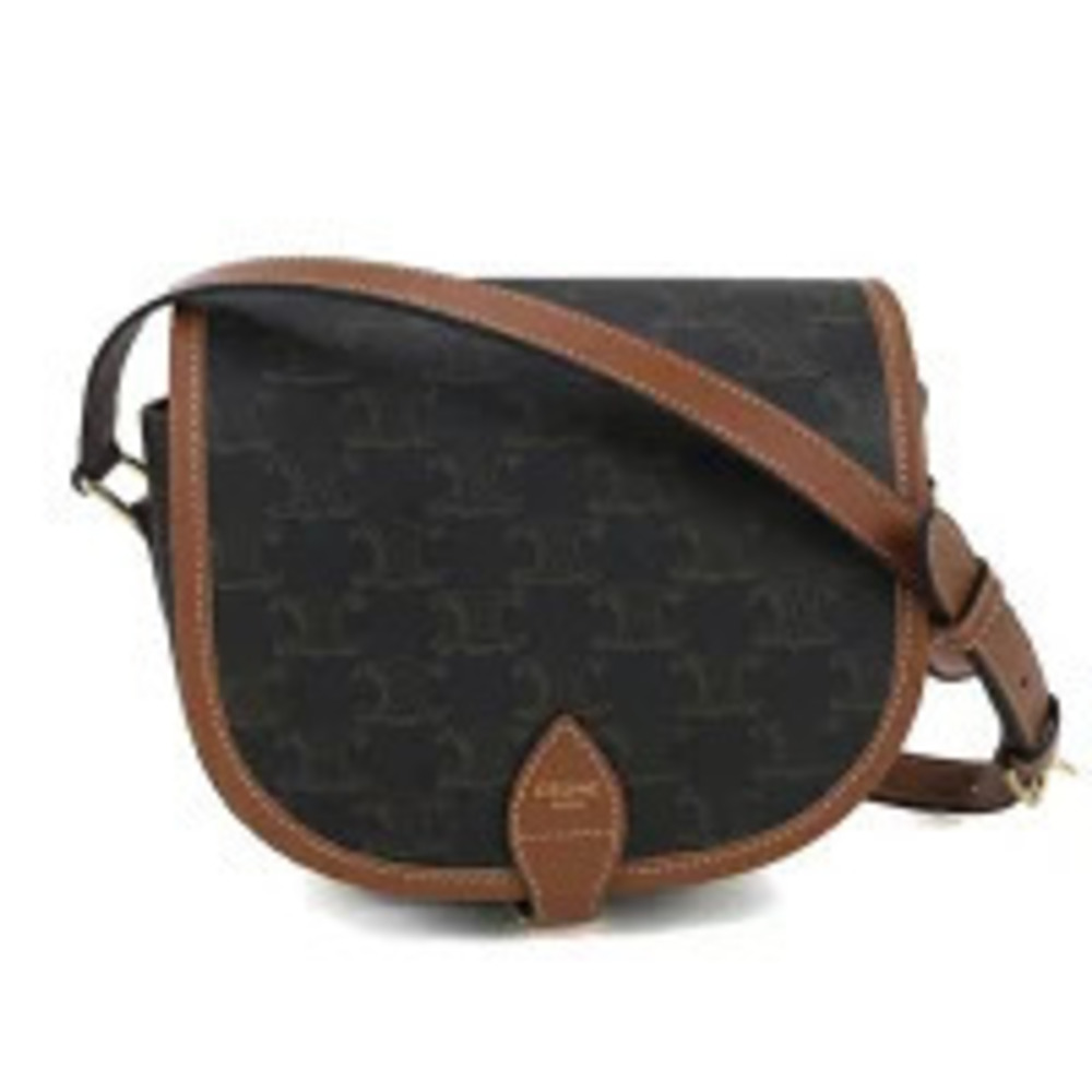 Celine Shoulder Bag Triomphe Canvas Brown Crossbody